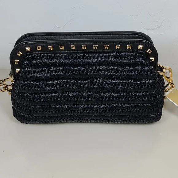 Michael Kors Livia Small Cloud Clutch – Black, NWT (MSRP: $448)